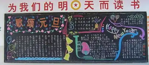 2020年元旦主题,学生黑板报精选,最后一幅太完美,已有多人借鉴