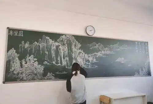 高中生画赤壁图火了,用粉笔描绘出大气磅礴,老师直夸有天赋