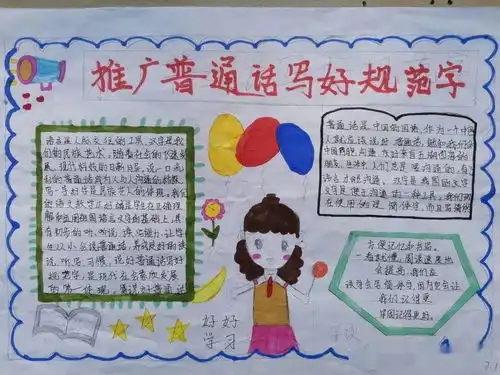 市35中学举行说普通话写规范字手抄报比赛活动