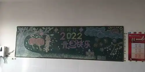 浉河区新时代学校迎新年主题黑板报展示