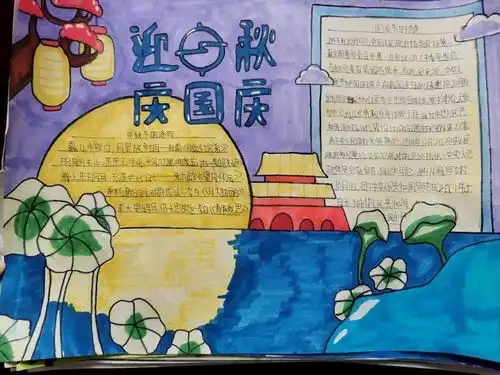 中秋国庆主题儿童画手抄报黑板报合集