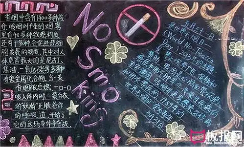 世界无烟日黑板报,禁止吸烟