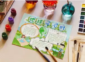 卡通地球一小时环保小报手抄报模版word模板下载docx格式熊猫办公