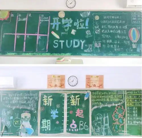 我校举行新学期,新征程的板报主题活动
