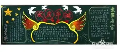 国庆节黑板板怎么画内容写什么