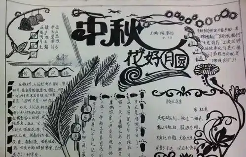 中秋节手抄报图片素材模板,文字,赶紧为孩子收藏