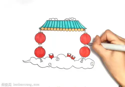 迎新春手抄报边框怎么画