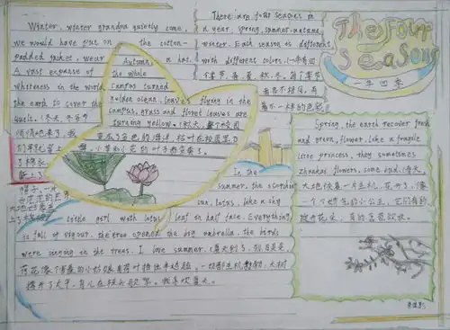 一年四季英语手抄报