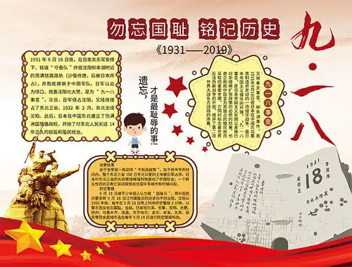 九一八手抄报图片