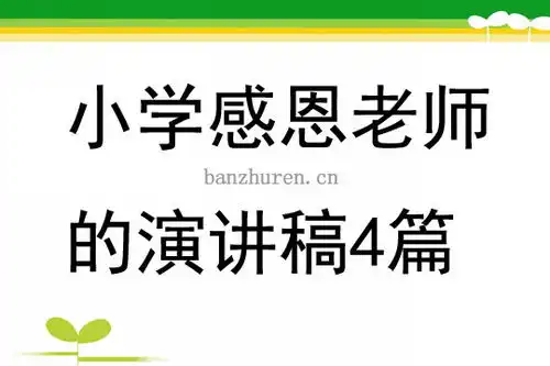 小学感恩老师的演讲稿4篇