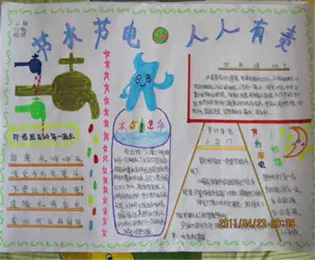 节约用水手抄报水,是我们生命的源泉