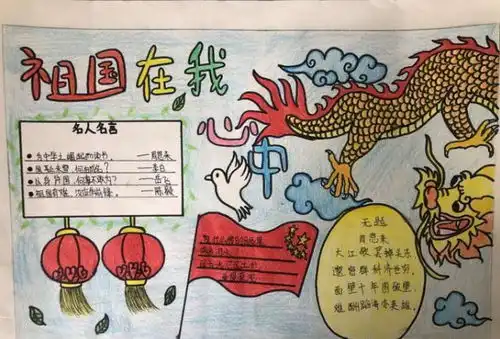 迎中秋庆国庆遂平县第五小学开展手抄报主题活动