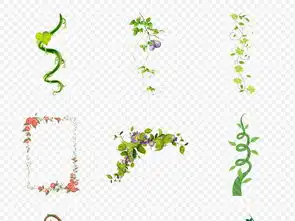 春天绿色树叶树藤青藤蔓花藤花纹海报素材背景图片png