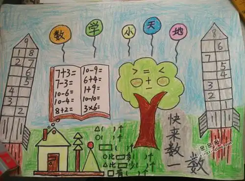 数学小天地手抄报图片