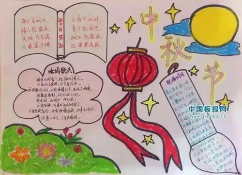 20多种创意中秋节灯笼贴心国庆中秋手抄报,一次解决好多作业哦