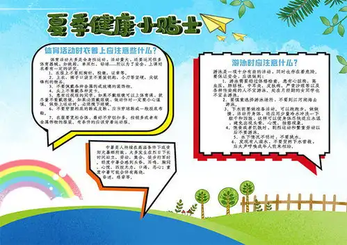 夏季健康手抄报图片
