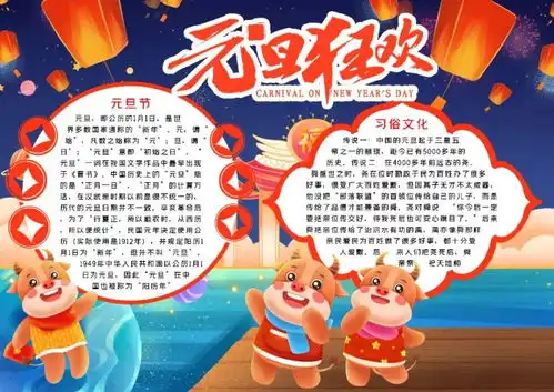 节日素材丨元旦手抄报,习俗谜语文字素材