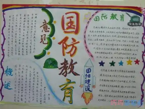 小学生国防教育国防建设手抄报怎么画简单好看
