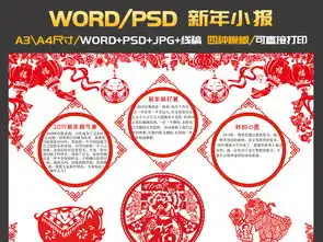 2019春节小报猪年元旦新年剪纸手抄报图片模板psd设计图下载元旦手抄报大全编号18959727