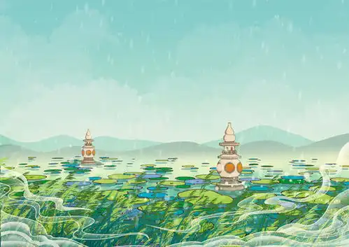 国风二十四节气雨水,海报设计,画册宣传单广告,设计模板,汇图网