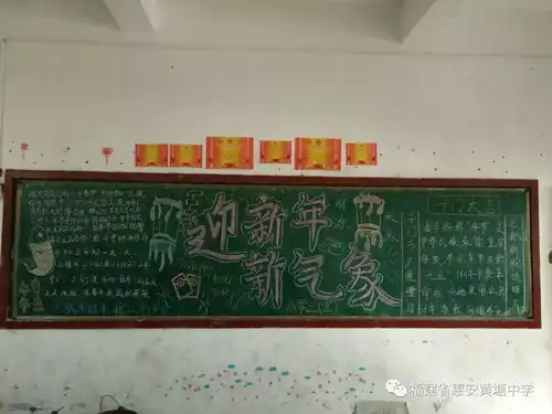 我校举行以迎新年,新气象为主题的黑板报评比活动