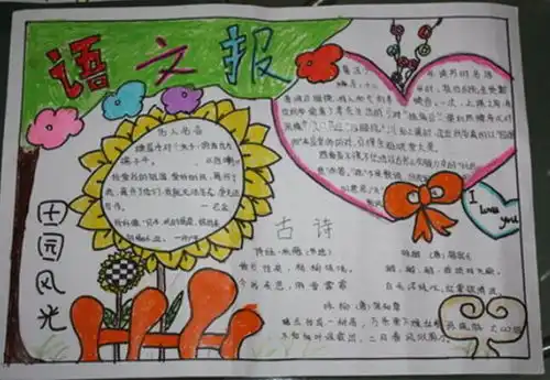 四年级语文手抄报2020最简单漂亮的语文手抄报四年级