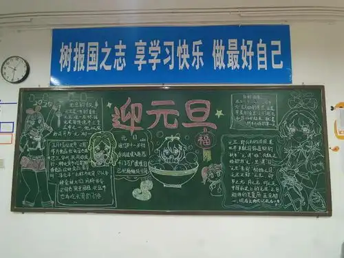 元旦特刊郑州优胜实验中学高一年级的板报惊艳来袭