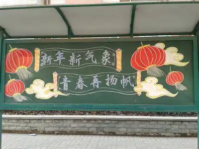 求主题是新年新气象的黑板报图片,要好看点的,高中水平