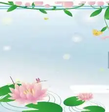 黑板报花边夏天手抄报花边边框圆荷浮小叶