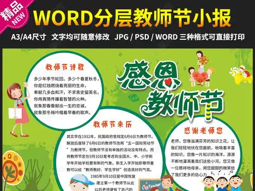 教师节小报910感恩谢老师手抄电子小报4图片模板下载