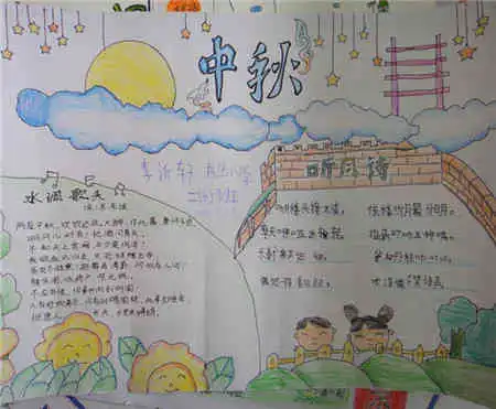 中秋节手抄报图片中秋节快乐,永远安康
