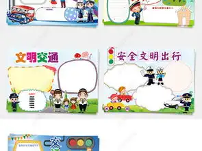 暑假儿童防溺水交通安全小报手抄报图片模板下载