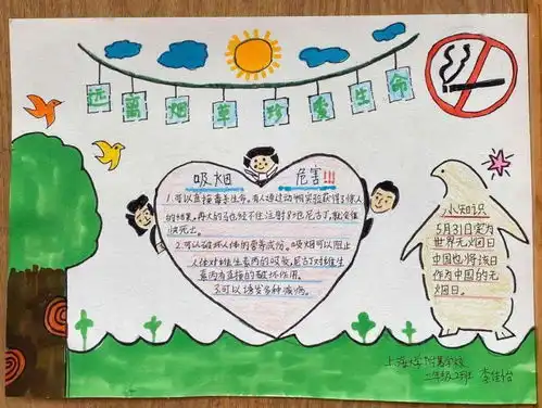 小手牵大手远离烟草危害上海大学附属学校5.31世界无烟日宣传活动暨第十三周升旗仪式