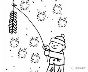 简笔画鞭炮儿童简笔画大全
