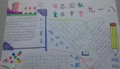 纪念九一八手抄报的内容,应该画什么插图