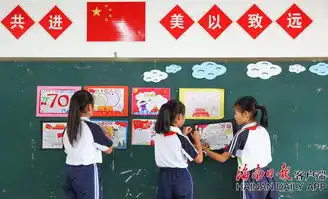组图海口学生开展国庆主题黑板报活动