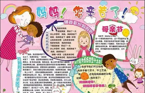 描写母亲节的好词好句好段手抄报,快为孩子收藏转发