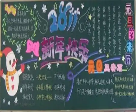 元旦黑板报庆元旦
