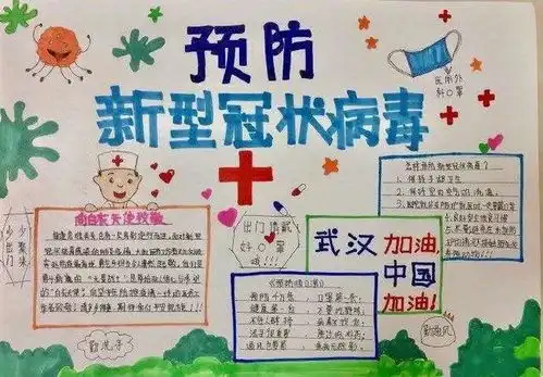 众志成城抗击疫情和政一中学生手抄报为武汉加油为中国加油