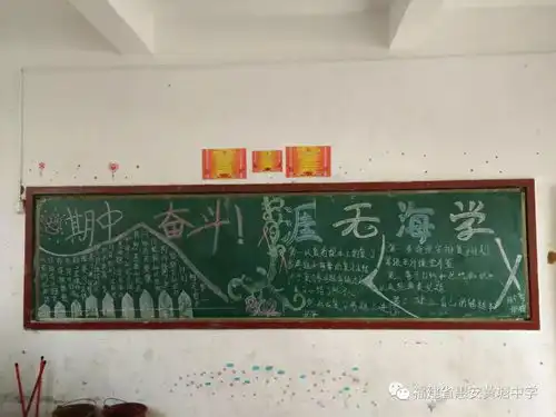 我校开展以迎接期中考试为主题的黑板报评比活动