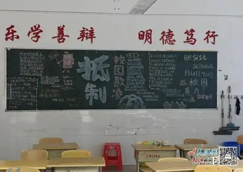 九江三中初三年级举办防欺凌黑板报设计活动组图