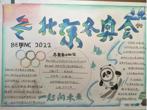 收藏必选2022北京冬奥会最新主题儿童画手抄报,满满的干货资料
