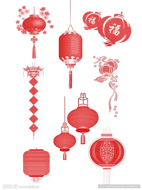 喜庆新年灯笼素材设计图psd分层素材psd分层素材