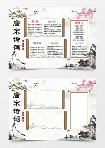 简约卡通唐诗宋词手抄报小报word模板下载卡通熊猫办公