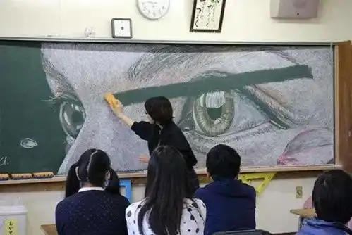 手残党默默献出膝盖,这真的是黑板画吗