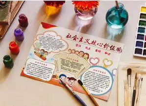 社会主义核心价值观简约卡通小学生手抄报小报word模板下载熊猫办公