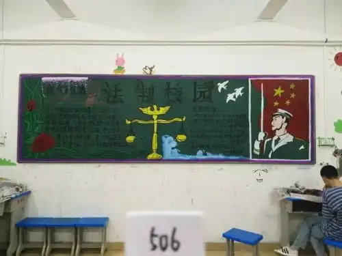 广东省工商高级技工学校开展法治进校园,安全伴我行黑板报手抄报评比活动