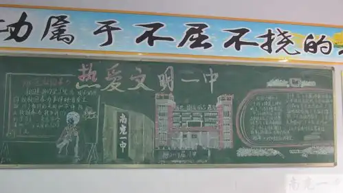 文明之花开遍一中校园热爱一中,做文明学生黑板报展评比赛