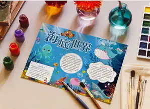 唯美海底世界小报手抄报word模板下载小报