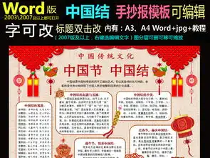 word模板中国风传统文化艺术中国结小报图片worddoc设计图下载艺术手抄报大全编号17775145